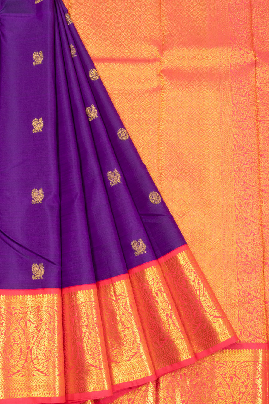 Royal Purple Korvai Kanjivaram Silk Saree 10070652