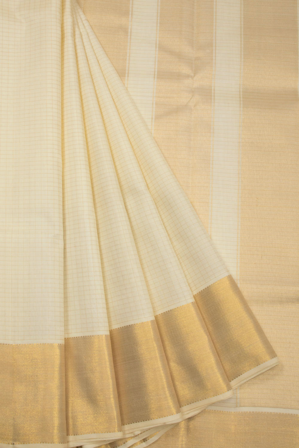 Off White Kanjivaram Silk Saree 