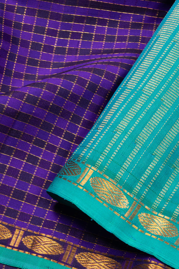 Royal Purple Handloom Kanjivaram Silk Saree 10070659