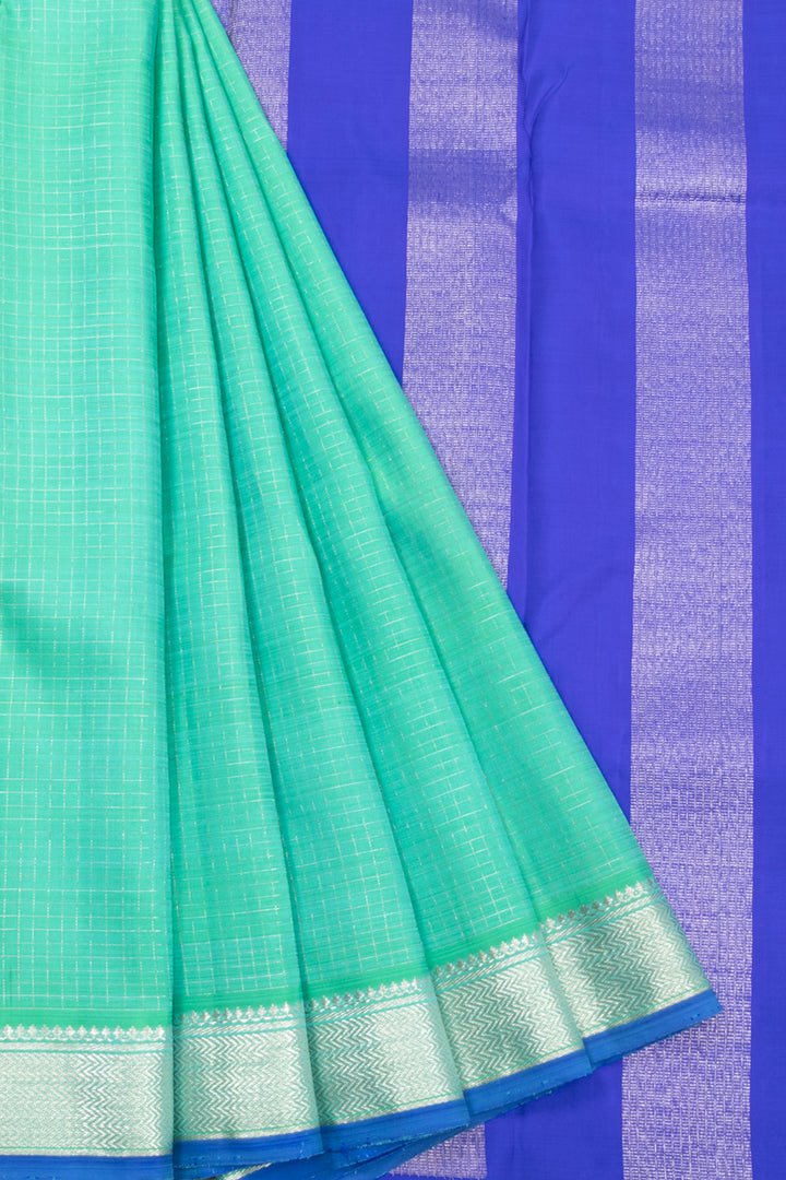 Aqua Green Kanjivaram Silk Saree