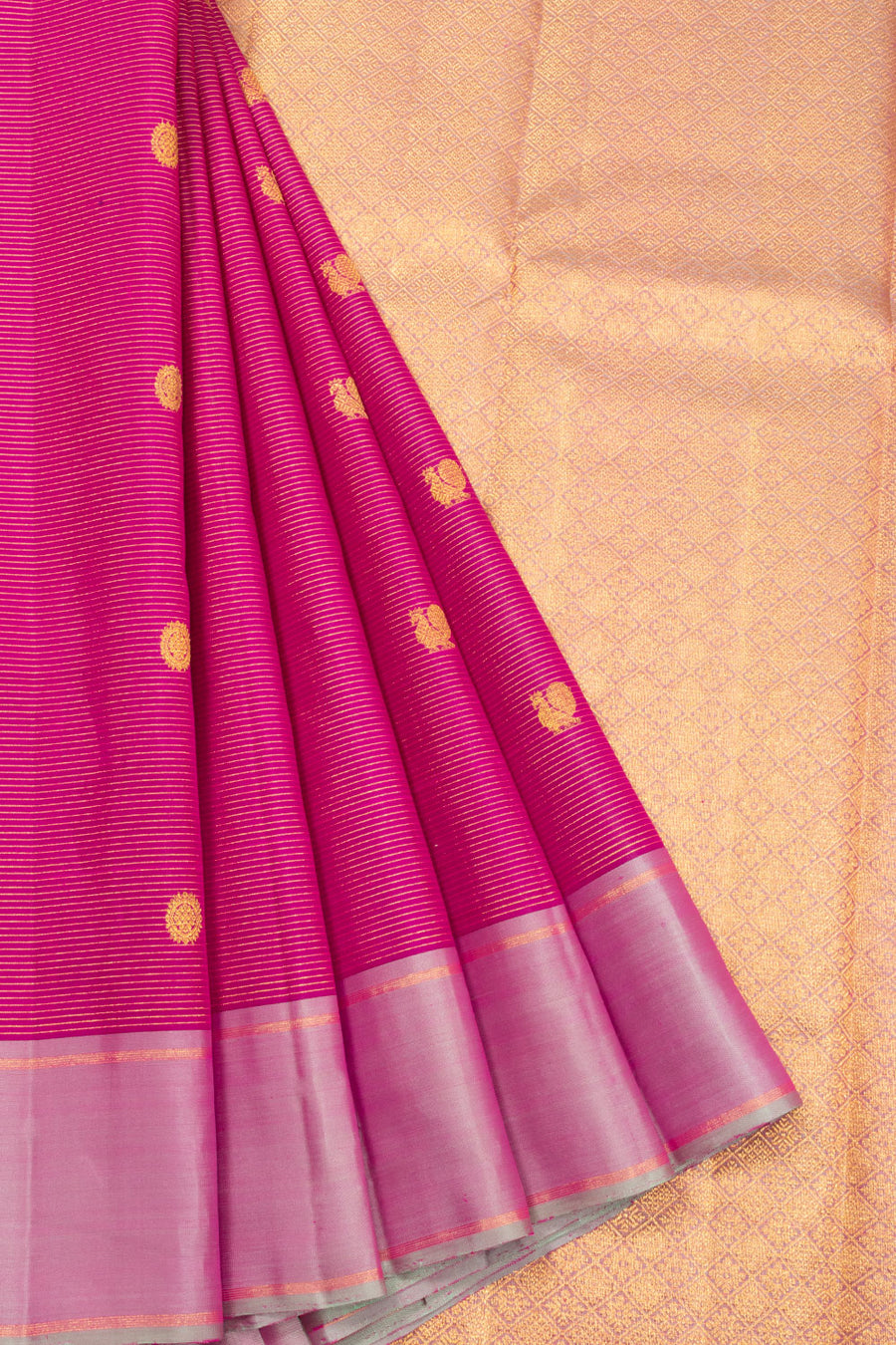 Pink Handloom Vaira Oosi Kanjivaram Silk Saree