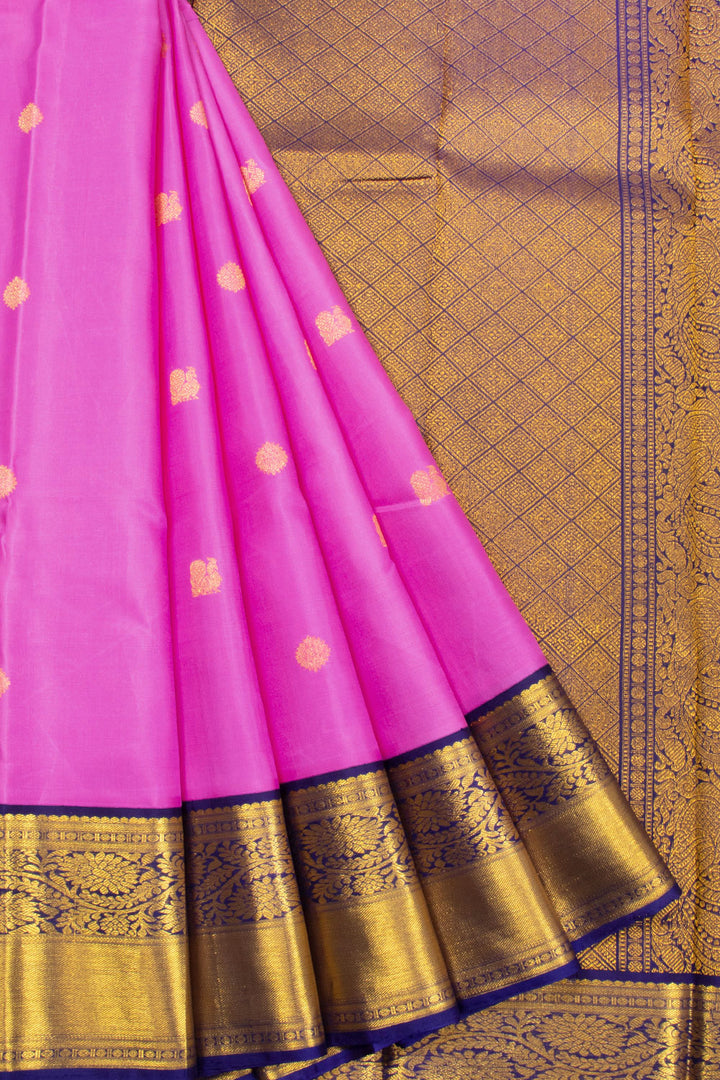 Pink Korvai Kanjivaram Silk Saree