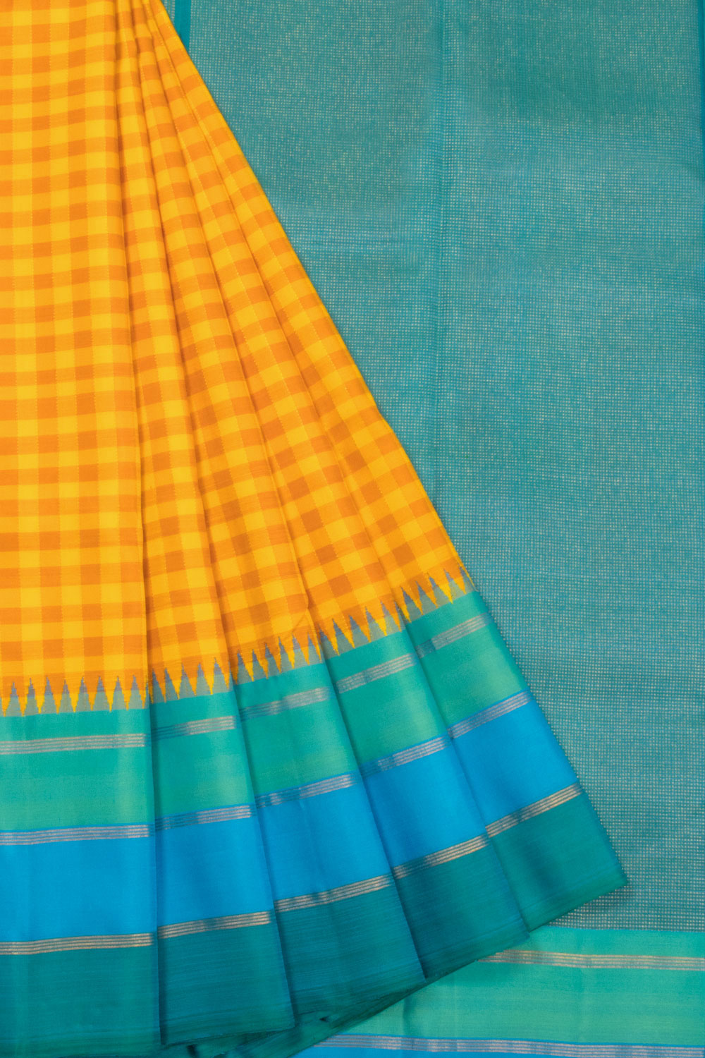 Yellow Handloom Kanjivaram Silk Saree 