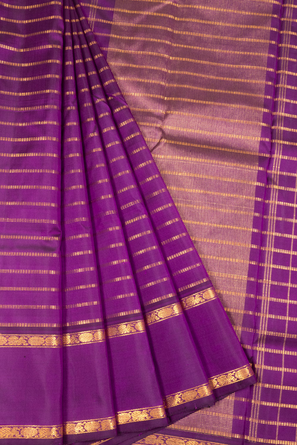 Purple Handloom Kanjivaram Silk Saree