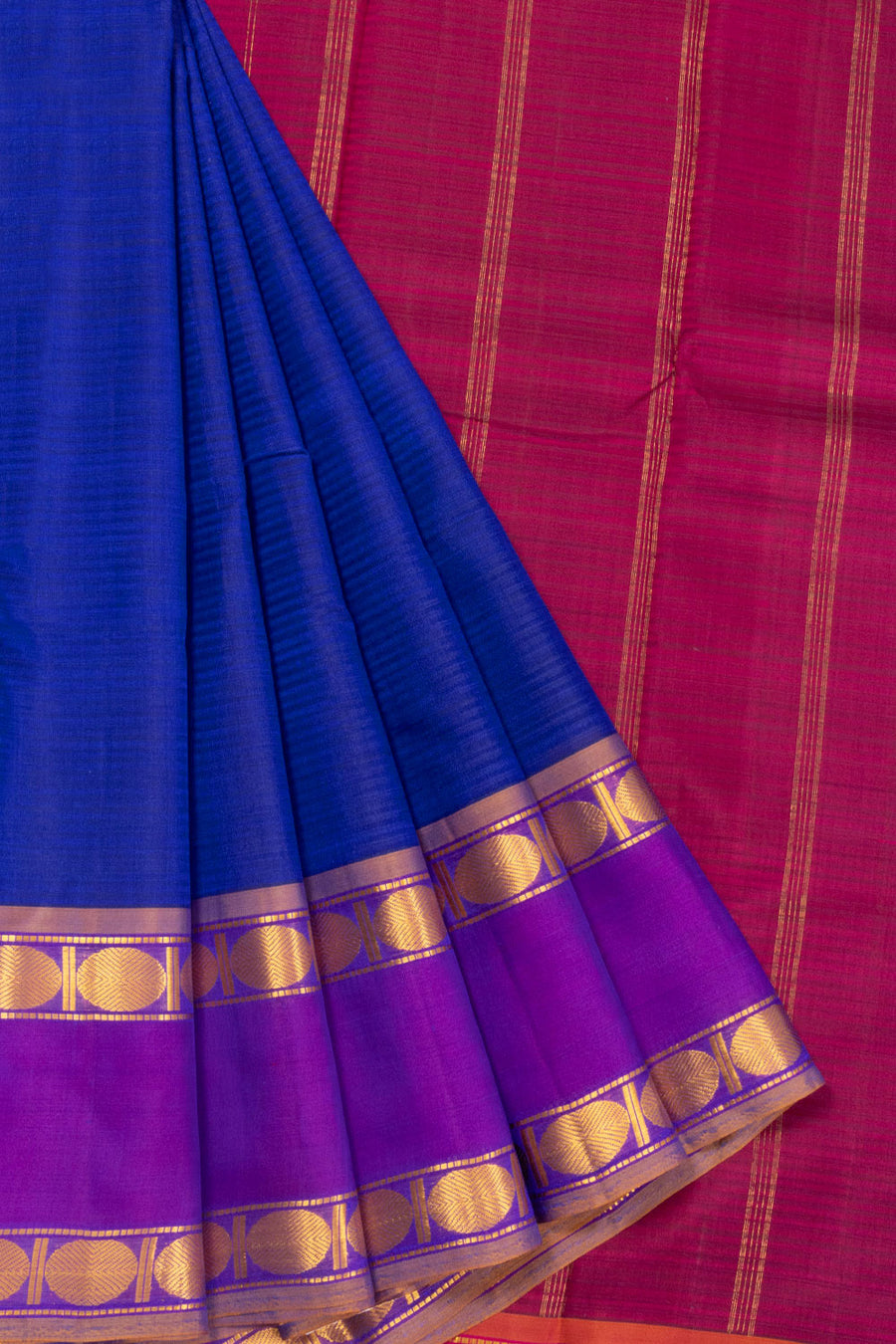 Blue Handloom Kanjivaram Soft Silk Saree 