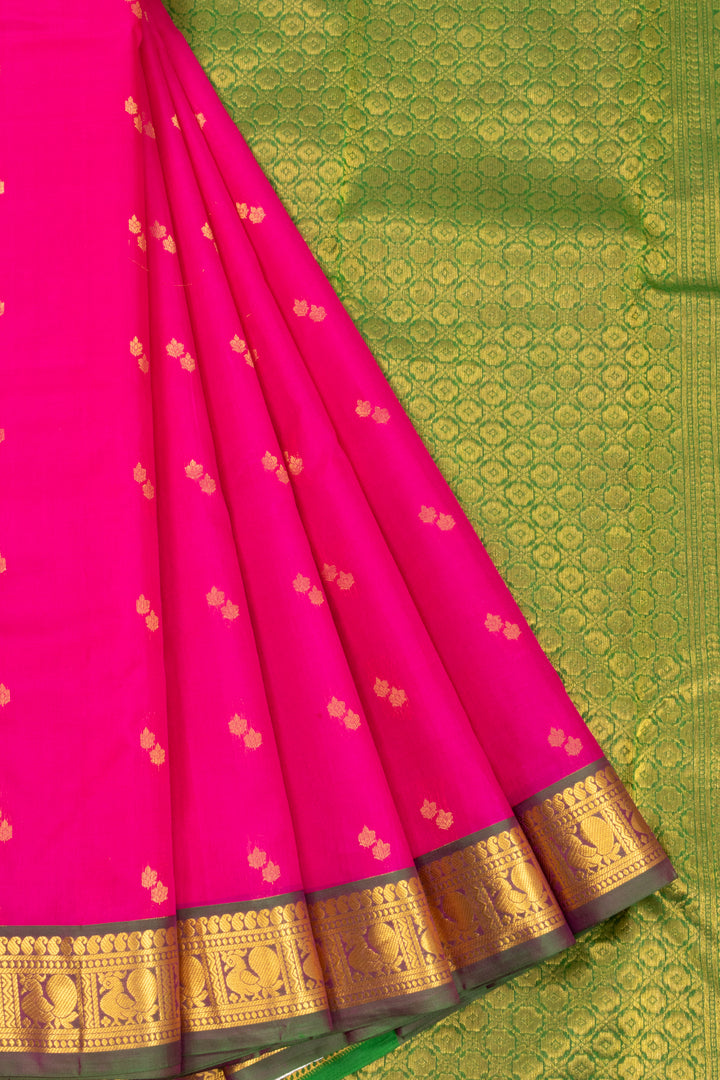 Pink Handloom Kanjivaram Pure Silk Saree