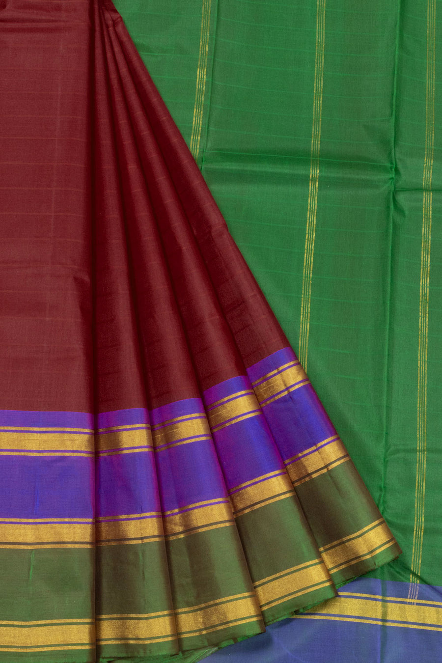 Maroon Handloom Kanjivaram Soft Silk Saree