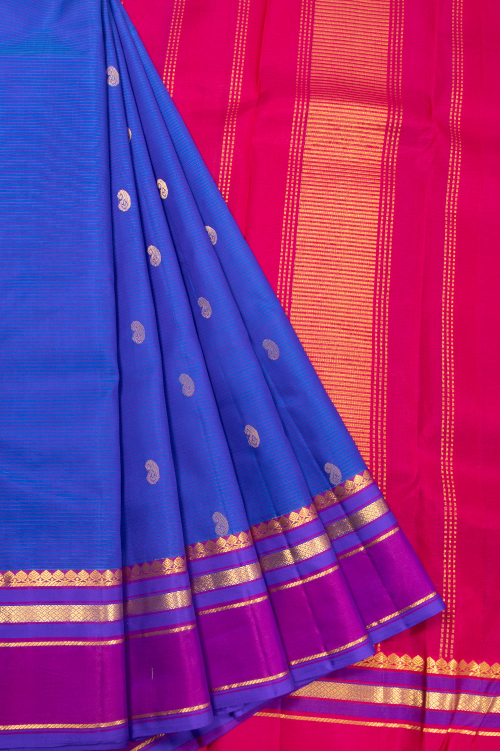 Blue Handloom Kanjivaram Pure Silk Saree