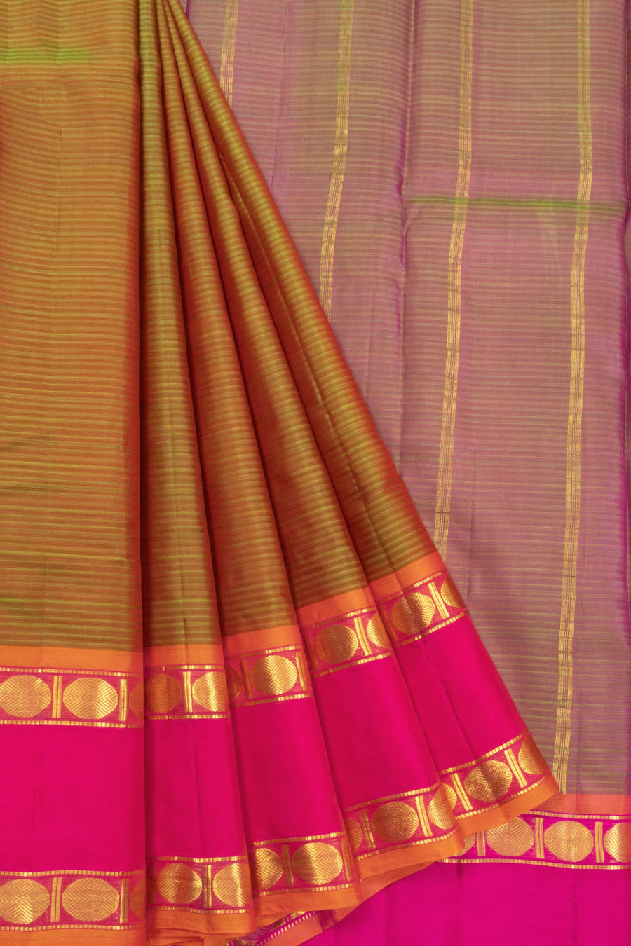 Green Handloom Kanjivaram Soft Silk Saree