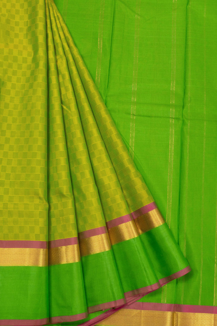 Green Handloom Kanjivaram Soft Silk Saree