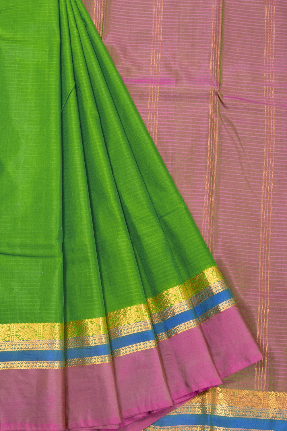 Green Handloom Kanjivaram Soft Silk Saree