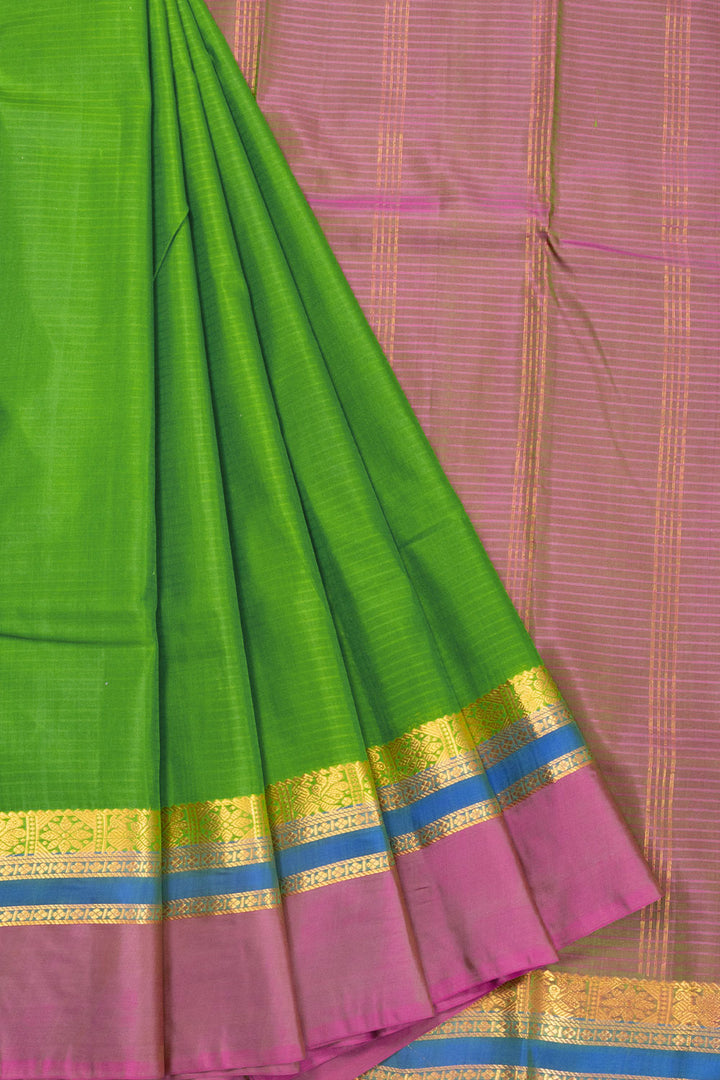 Green Handloom Kanjivaram Soft Silk Saree