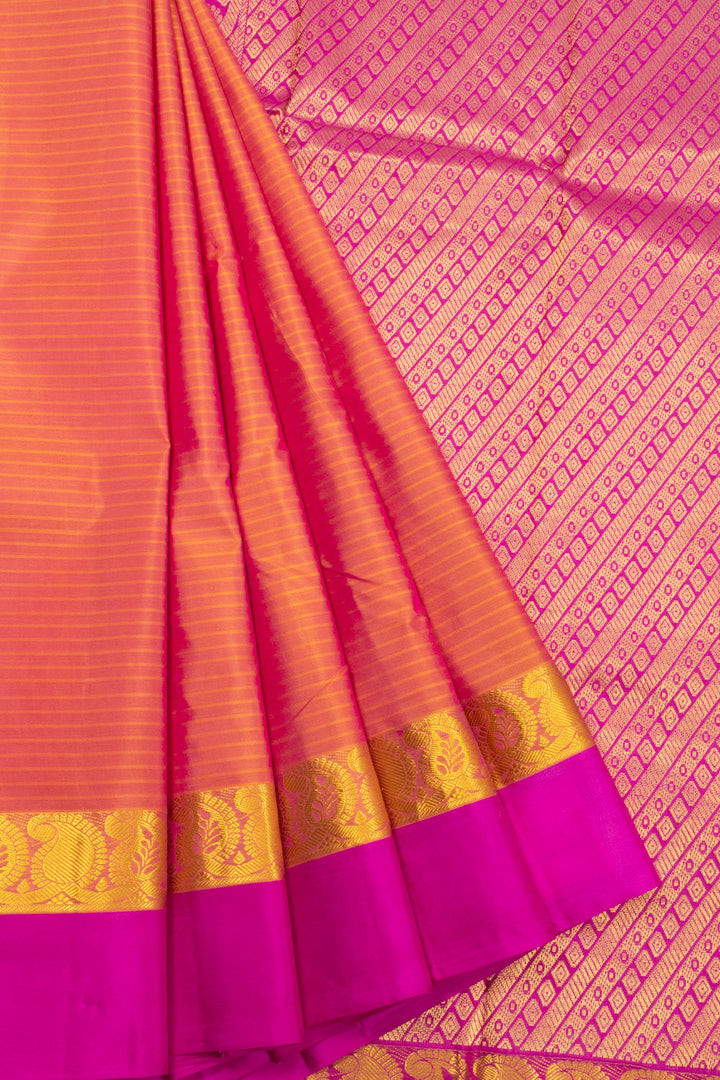 Pink Handloom Kanjivaram Soft Silk Saree 