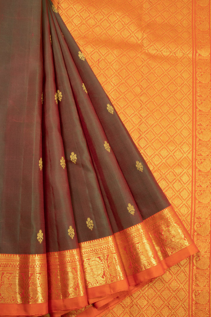 Maroon Handloom Pure Silk Kanjivaram Saree 10072820