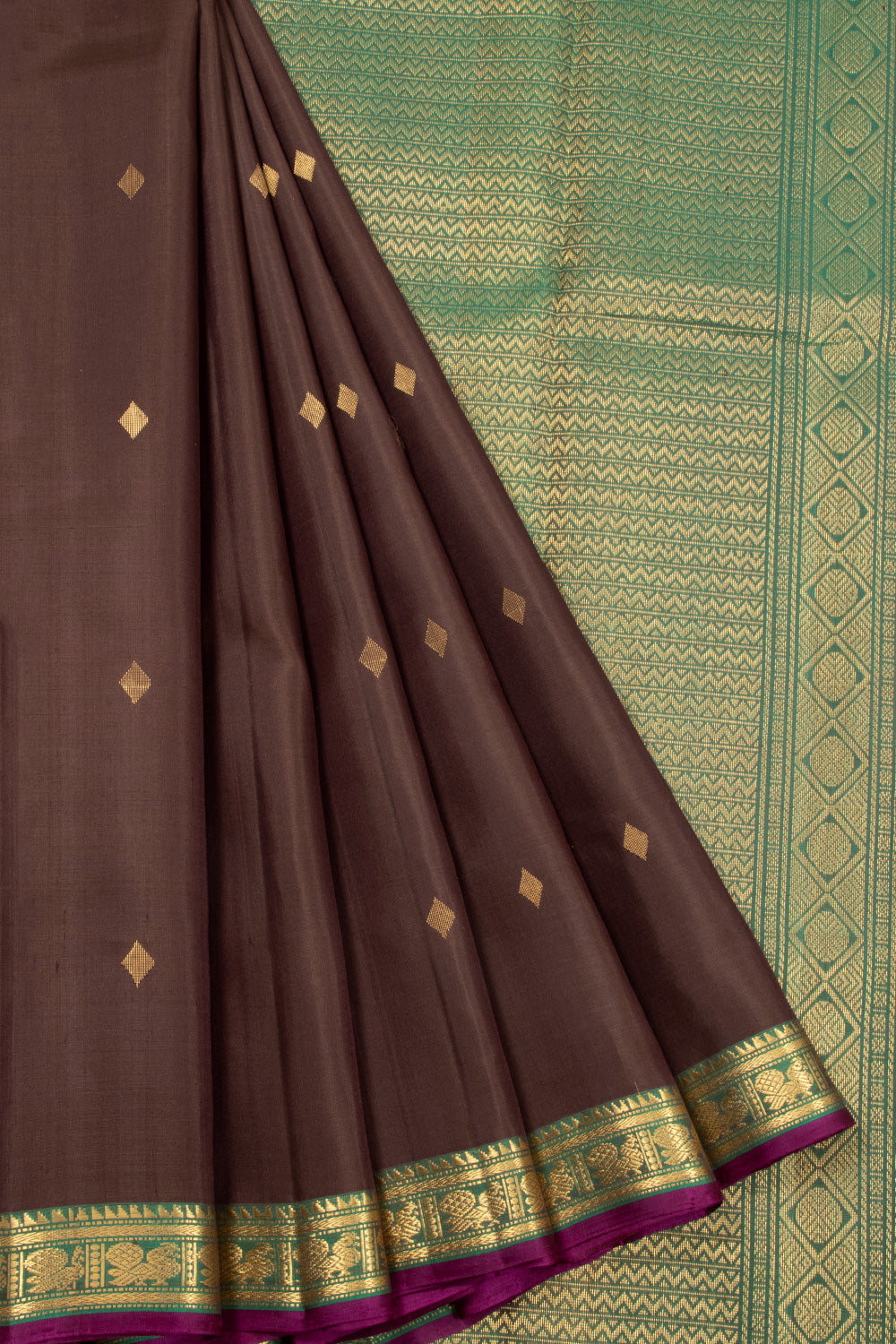 Brown Handloom Kanjivaram Pure Silk Saree 10072836