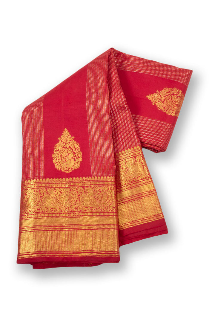 Maroon Handloom Kanjivaram Pure Silk Saree 10073820