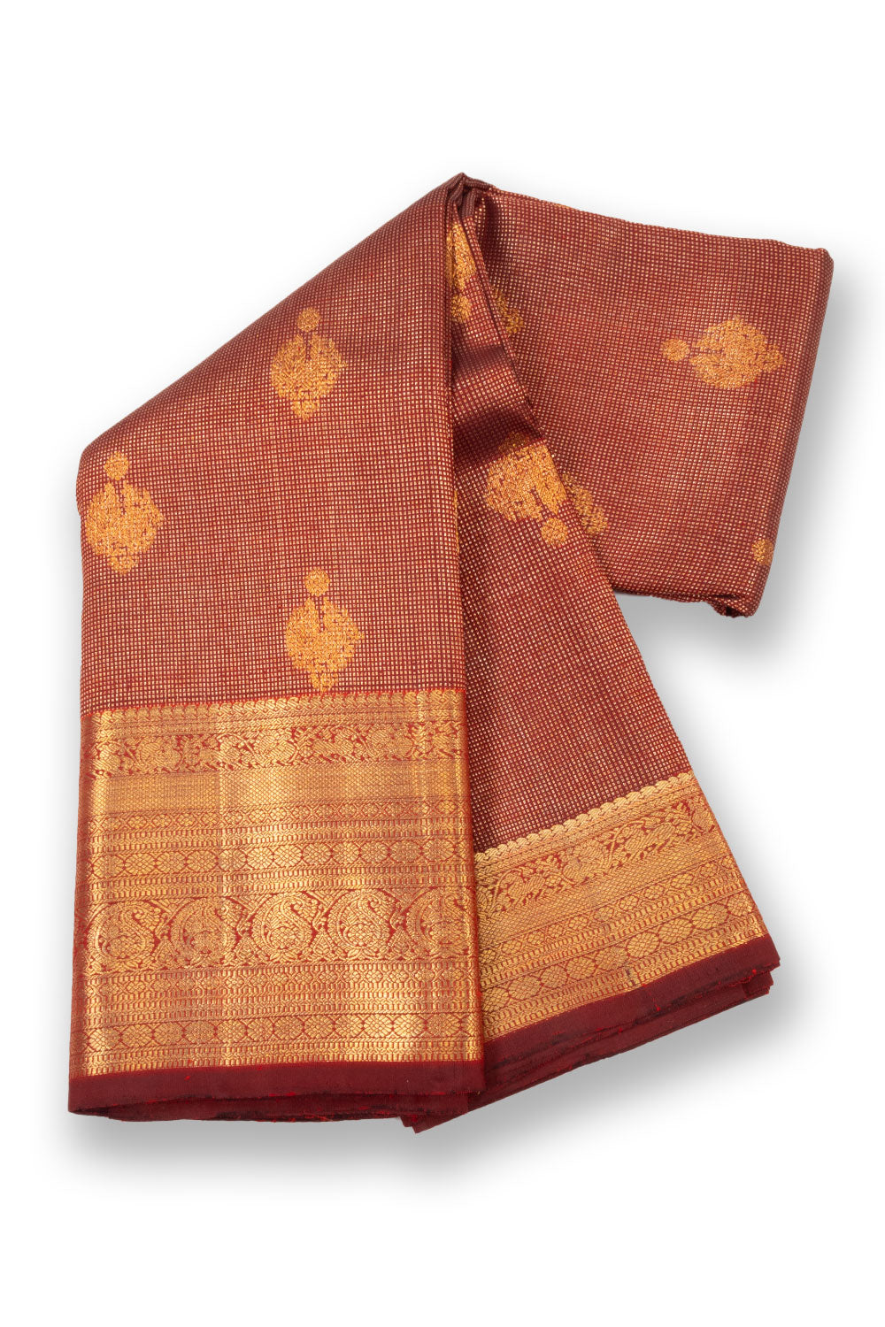 Maroon Handloom Kanjivaram Pure Silk Saree 10073821