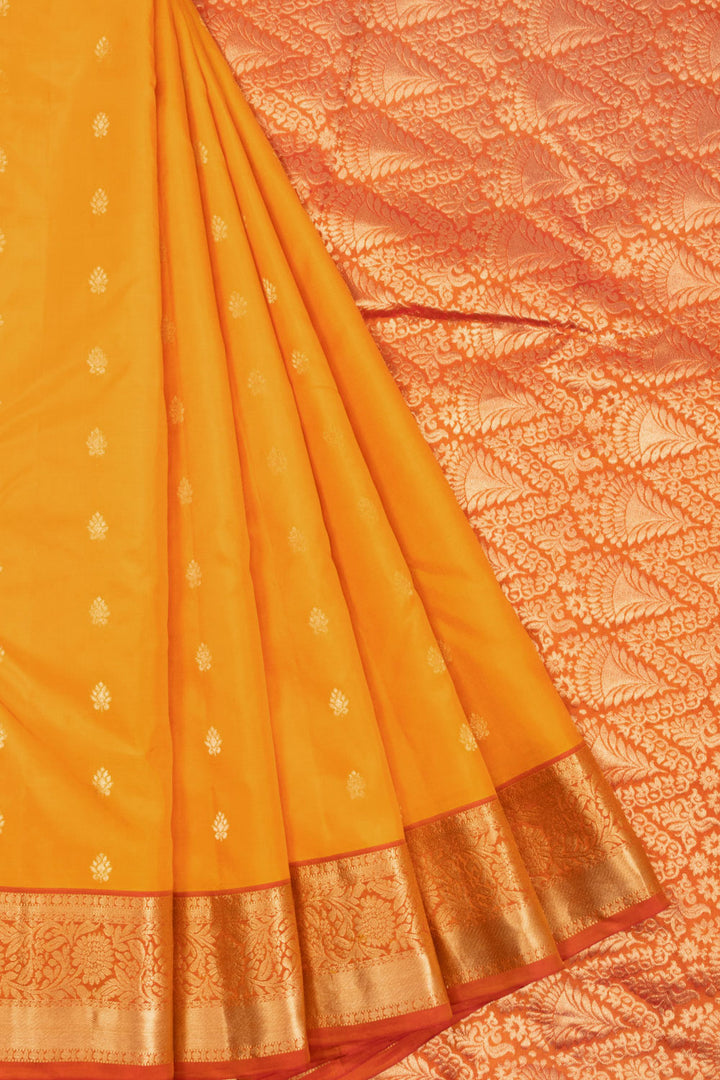 Yellow Pure Silk Kanjivaram Saree 10071862