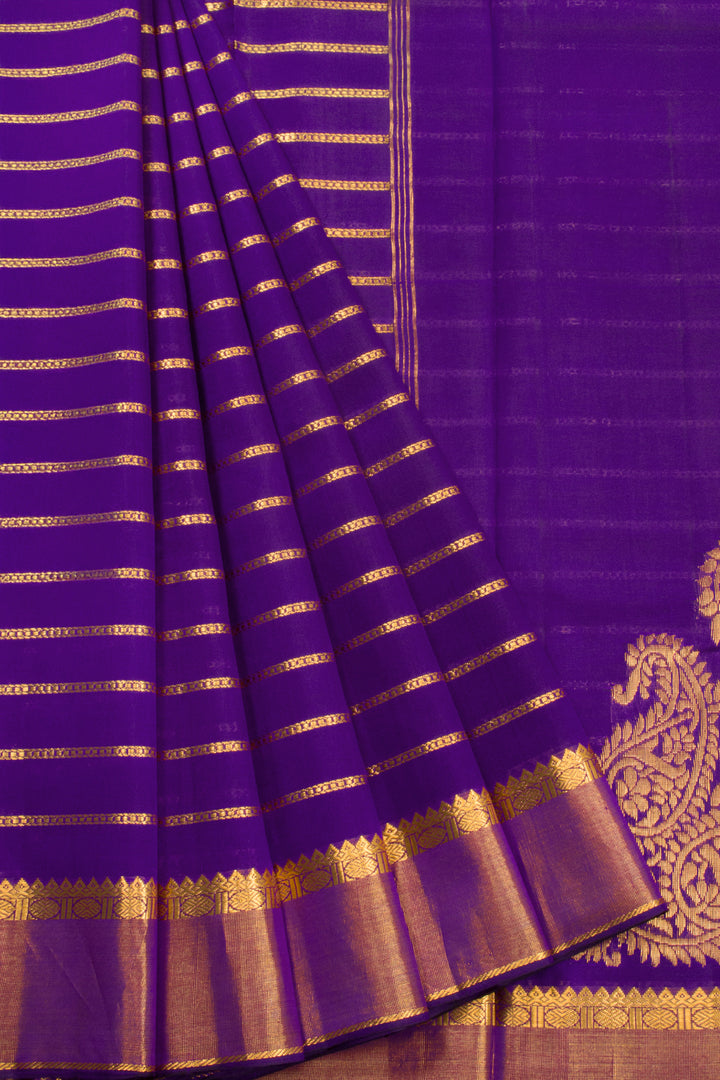 Purple Handloom Kanchipuram Pure Silk Saree 10072799