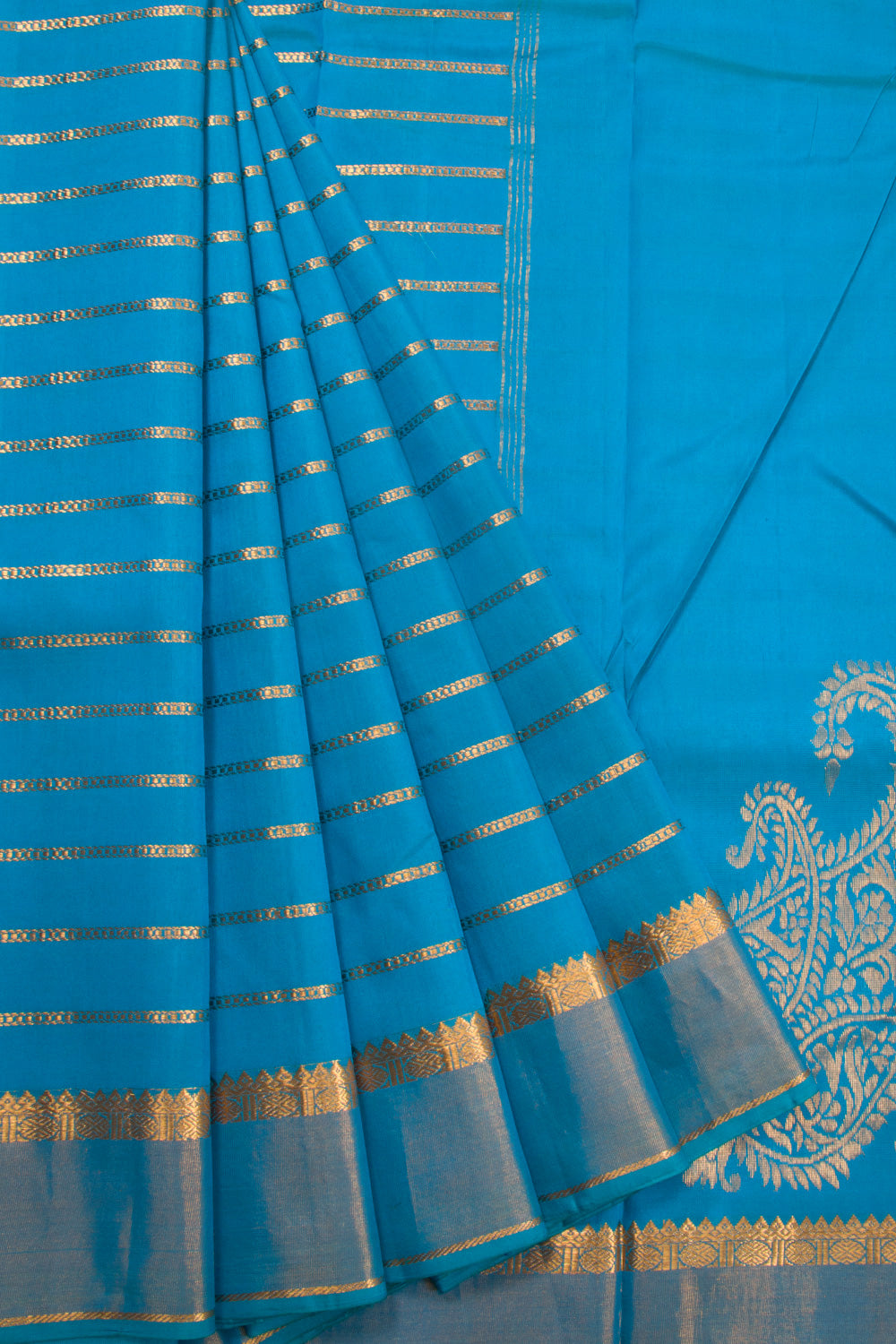 Blue Handloom Kanchipuram Pure Silk Saree 10072807