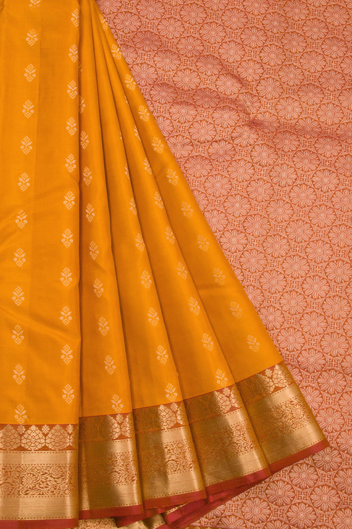 Yellow Handloom Kanchipuram Pure Silk Saree 10072823