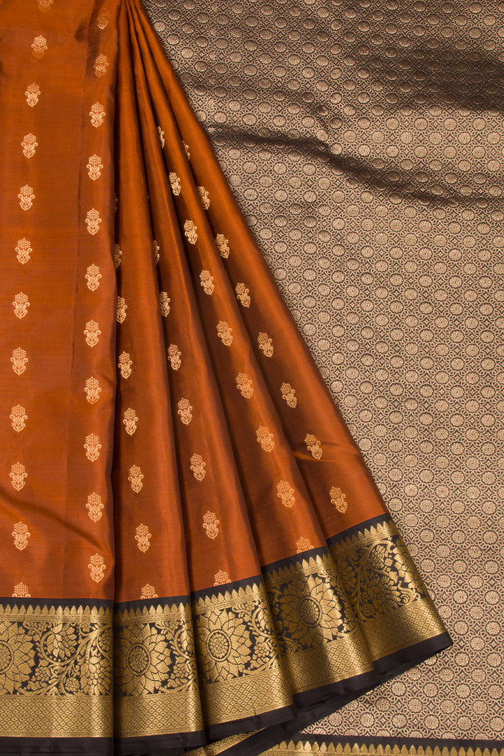 Brown Handloom Kanchipuram Pure Silk Saree 10072846