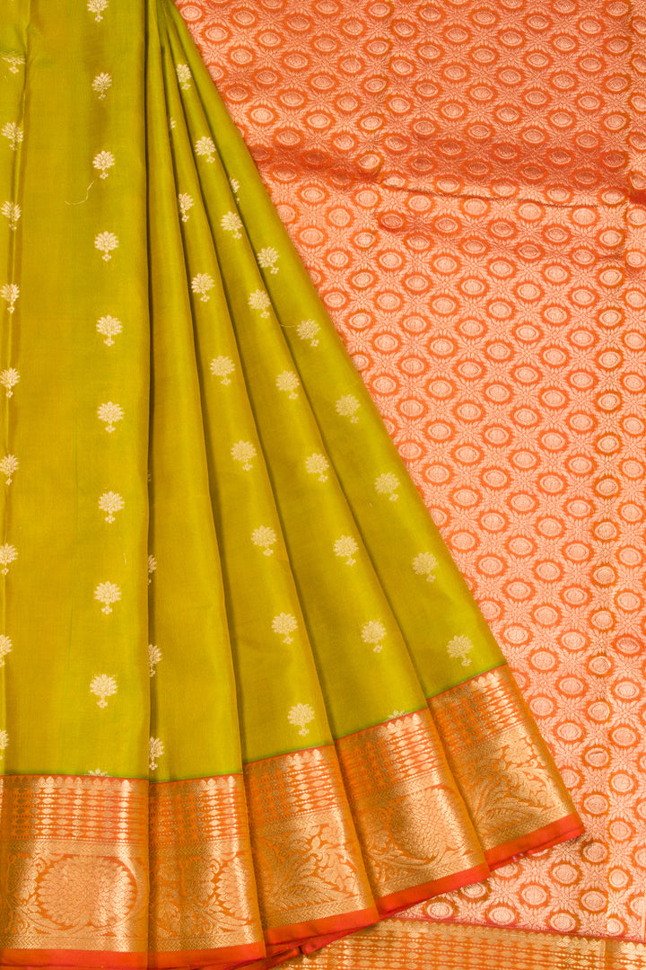 Green Handloom Kanchipuram Pure Silk Saree 10072847