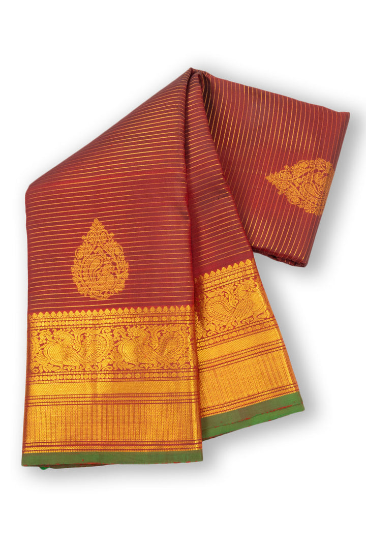 Maroon Handloom Kanjivaram Pure Silk Saree 10073803