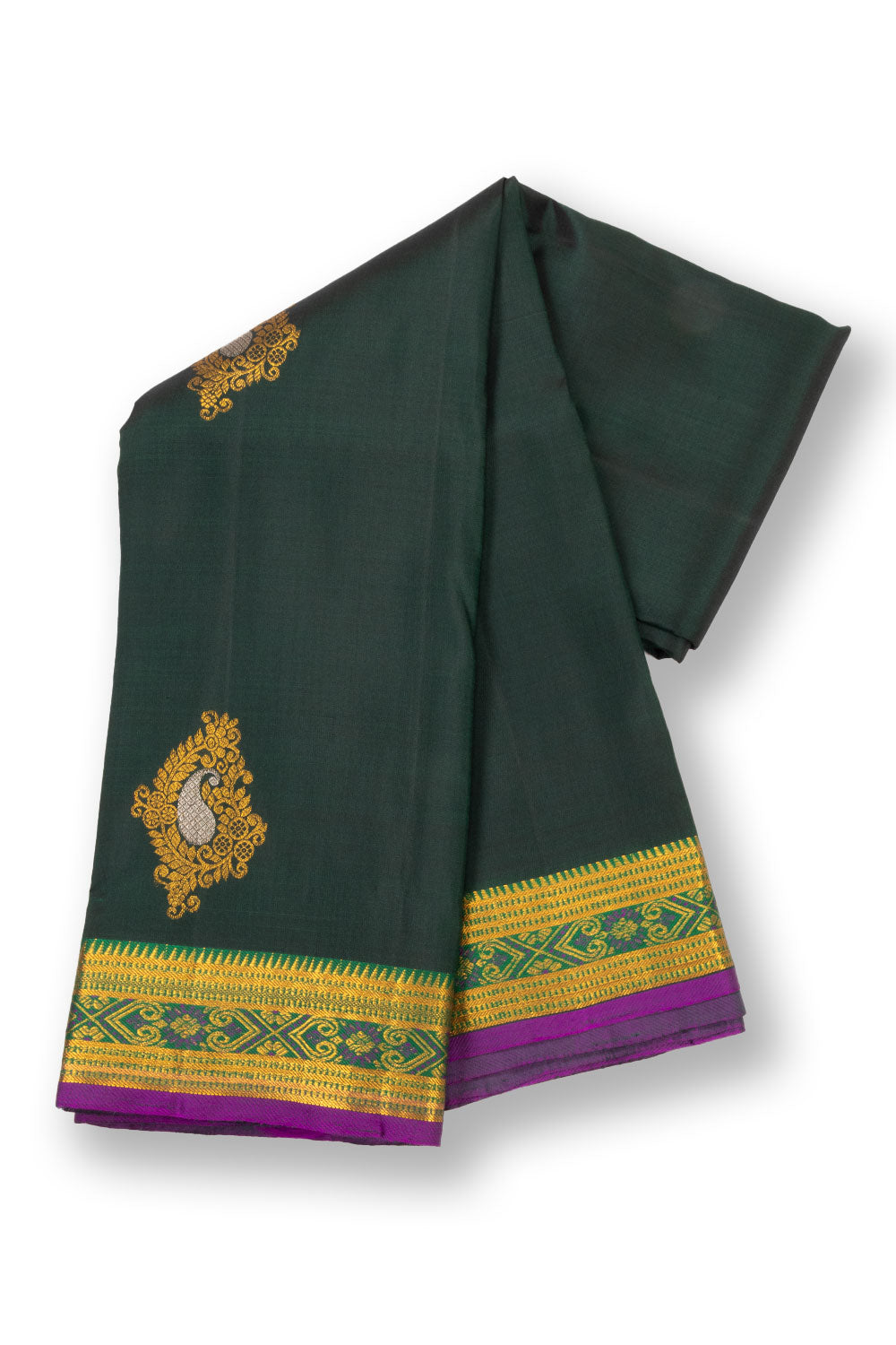 Green Handloom Kanjivaram Pure Silk Saree 10073811