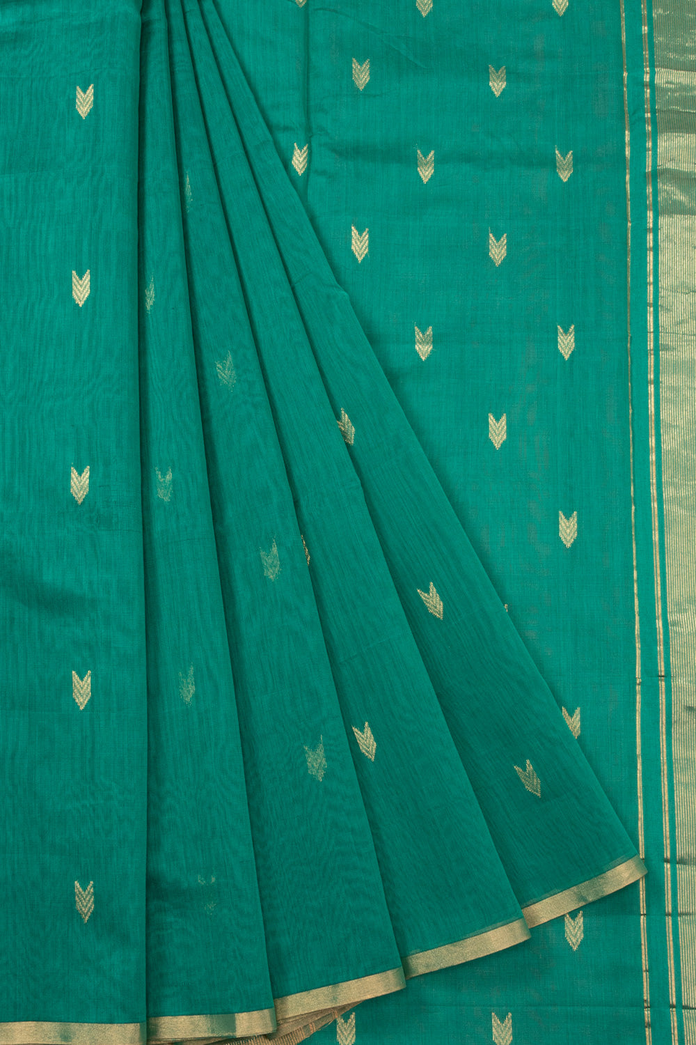 Green Handloom Maheshwari Silk Cotton Saree 10073129