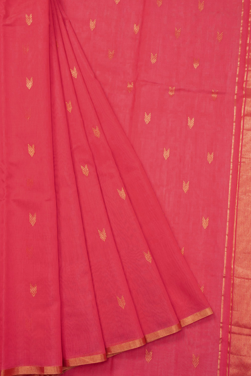 Peach Handloom Maheshwari Silk Cotton Saree 10073130