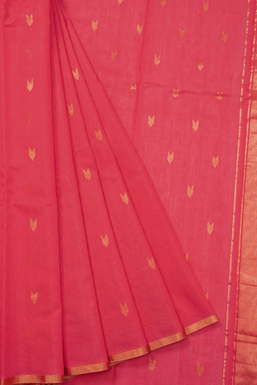 Peach Handloom Maheshwari Silk Cotton Saree 10073130