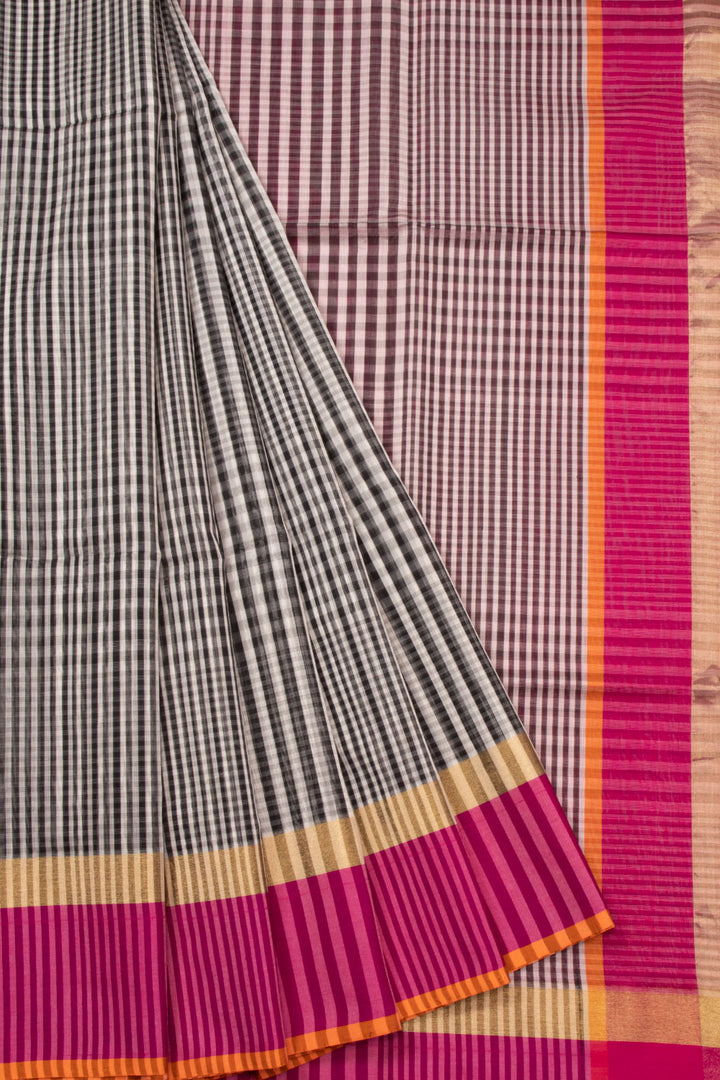 Multi Colour Handloom Maheshwari Silk Cotton Saree 10073131