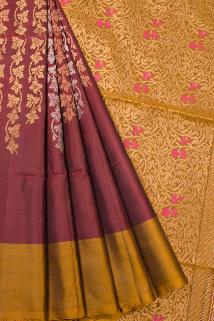 Maroon Kanjivaram Soft Silk Saree 10070137