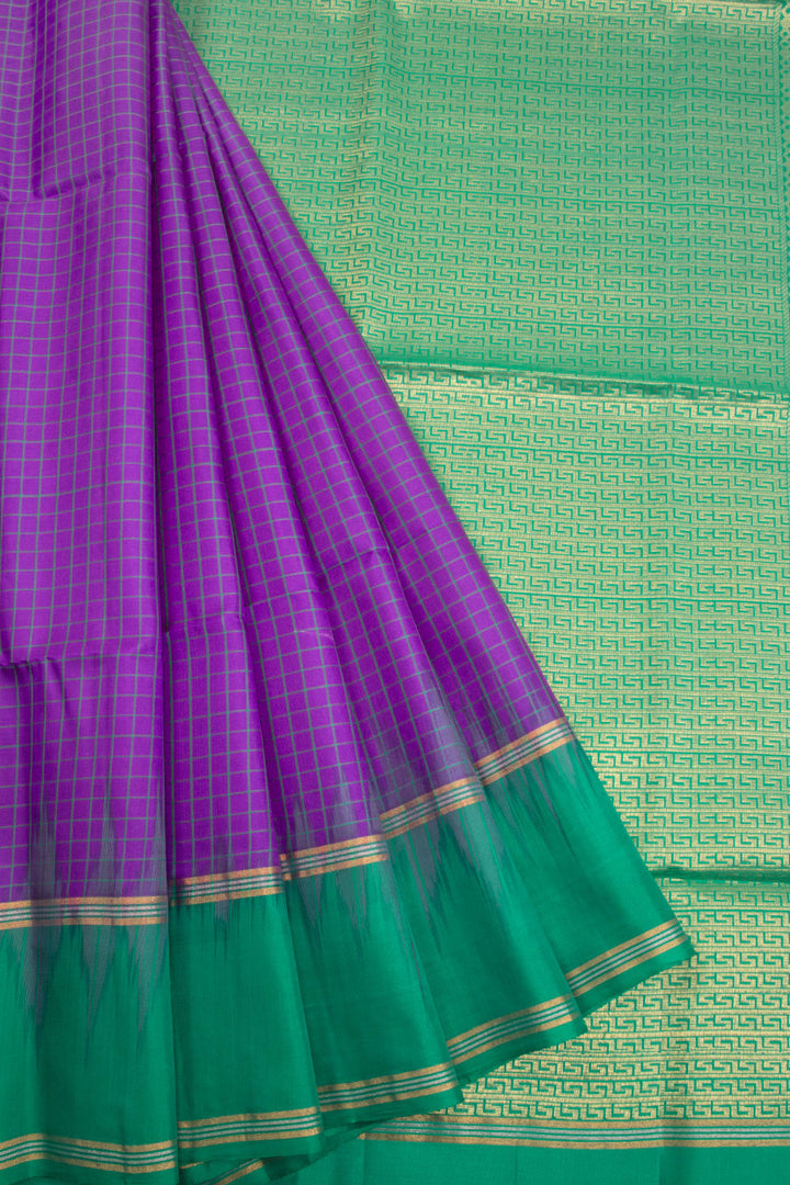 Purple Handloom Kanjivaram Silk Saree 10070696 - Avishya