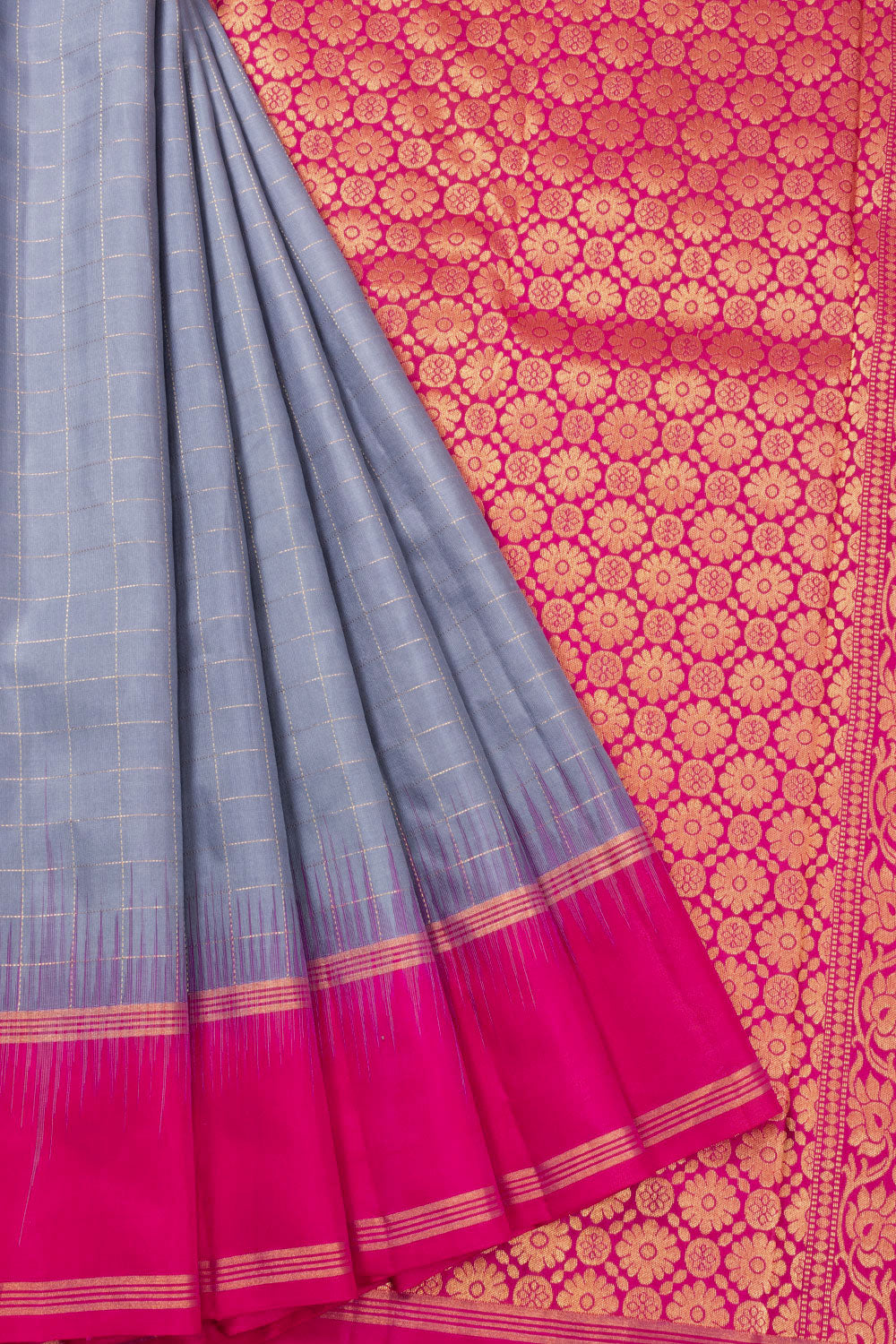 Grey Handloom Kanjivaram Silk Saree 10070707