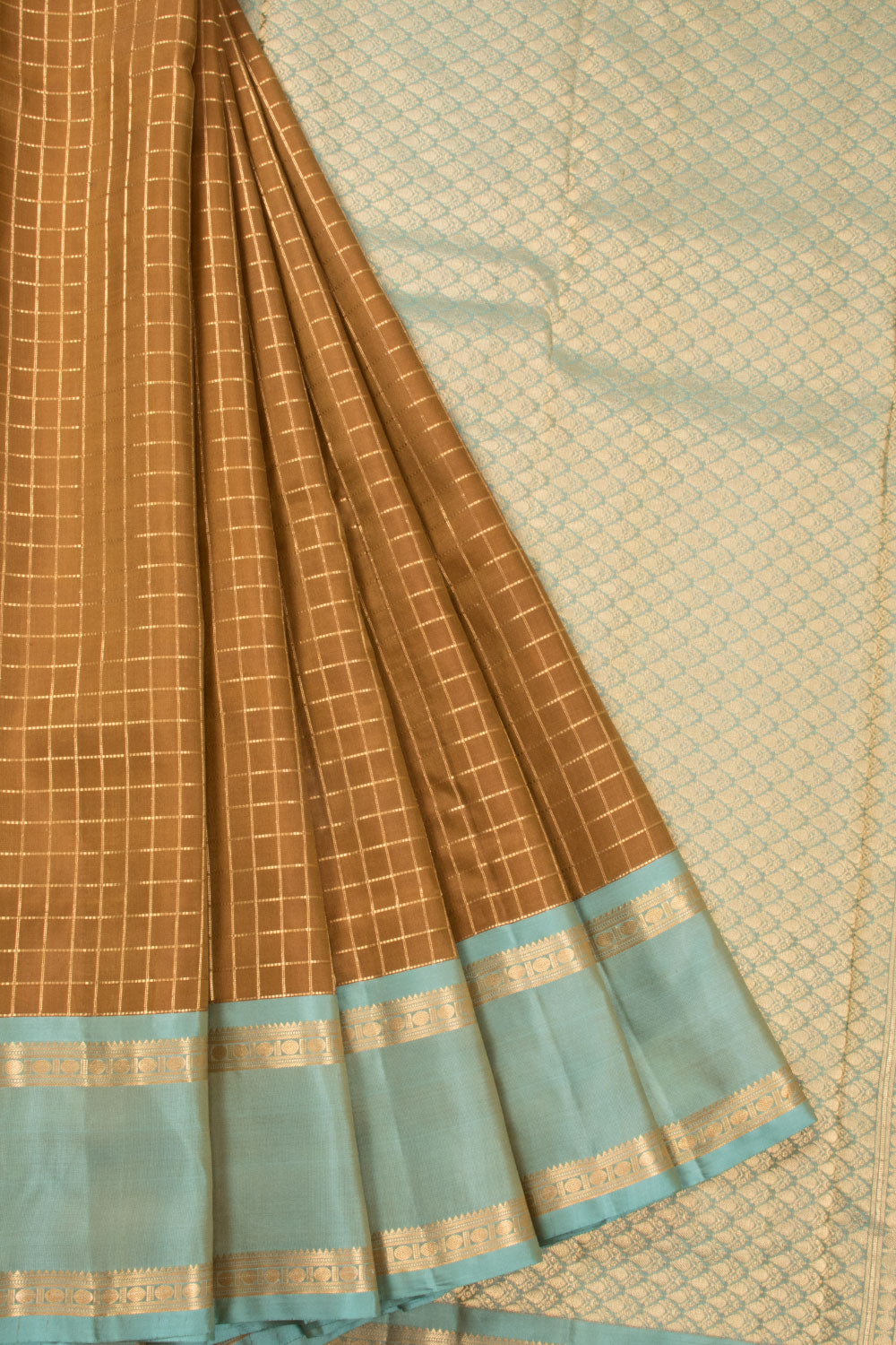 Chocolate Brown Handloom Kanjivaram Silk Saree 10070709 - Avishya