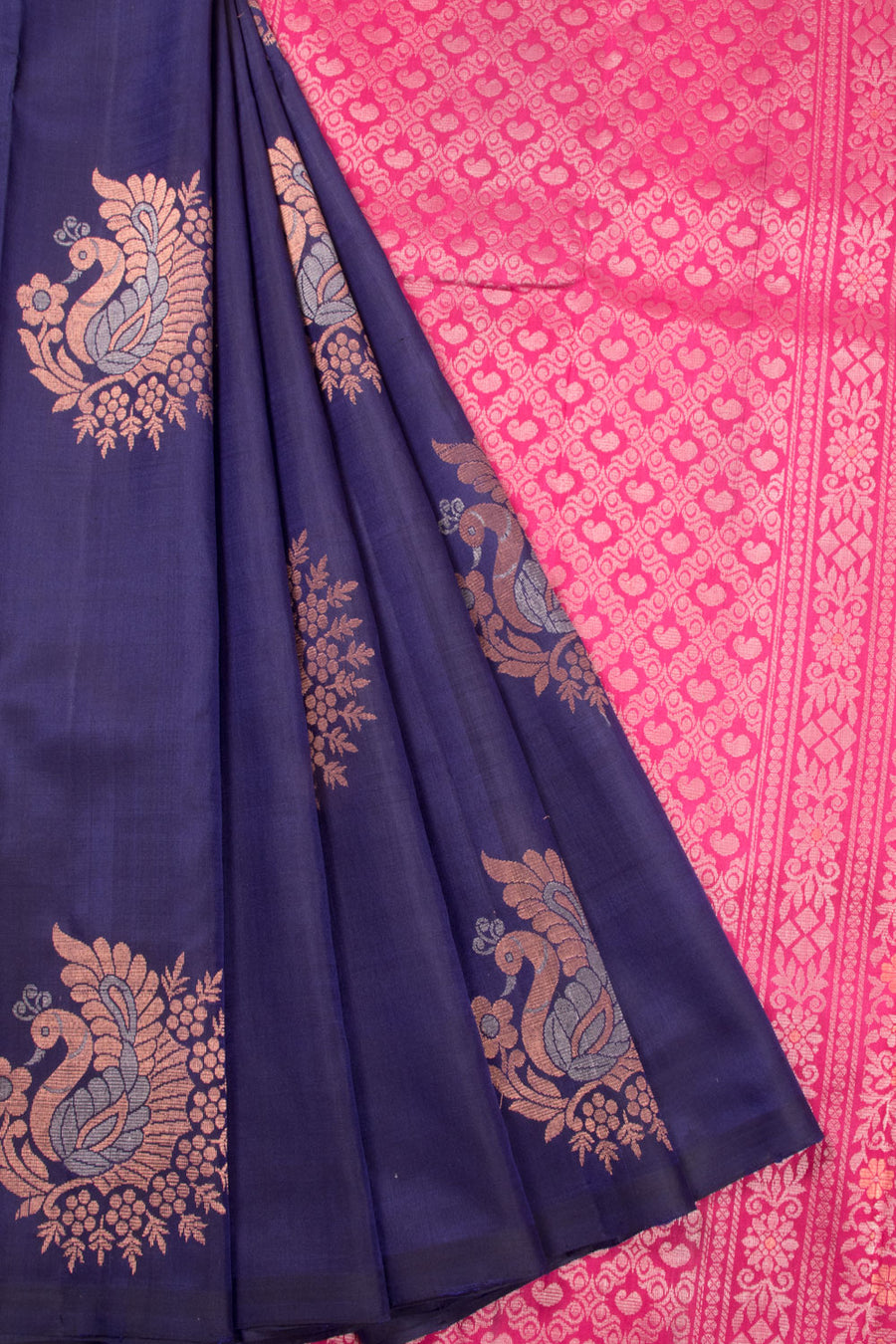 Blue Handloom Kanjivaram Silk Saree 10070711 - Avishya