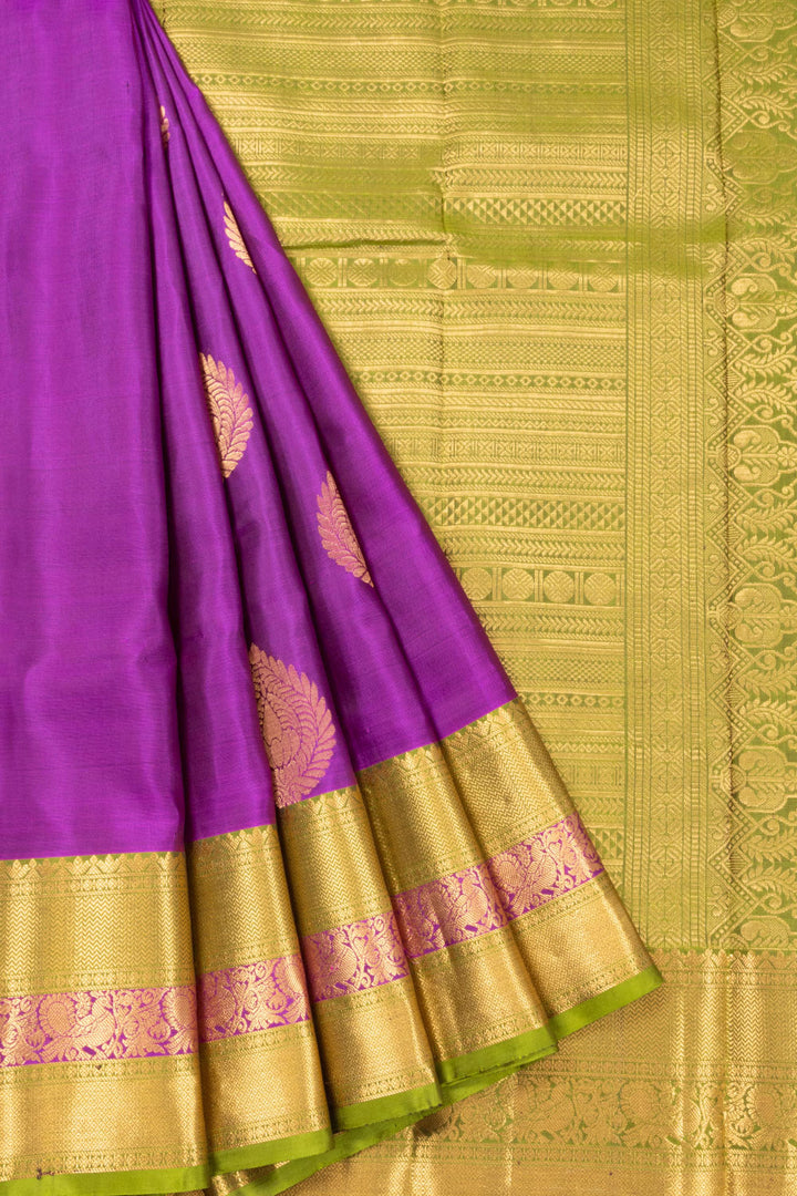 Violet Handloom Kanjivaram Silk Saree 10070714