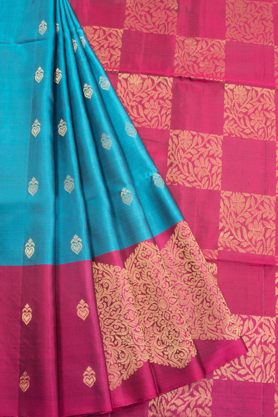 Blue Handloom Kanjivaram Silk Saree 10070718  - Avishya