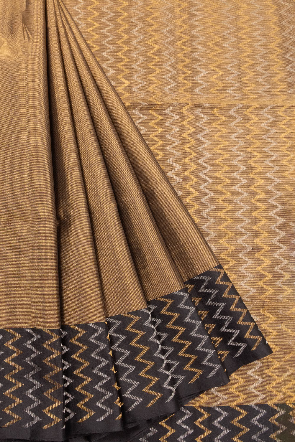 Brown Kanjivaram Tissue Soft Silk Saree