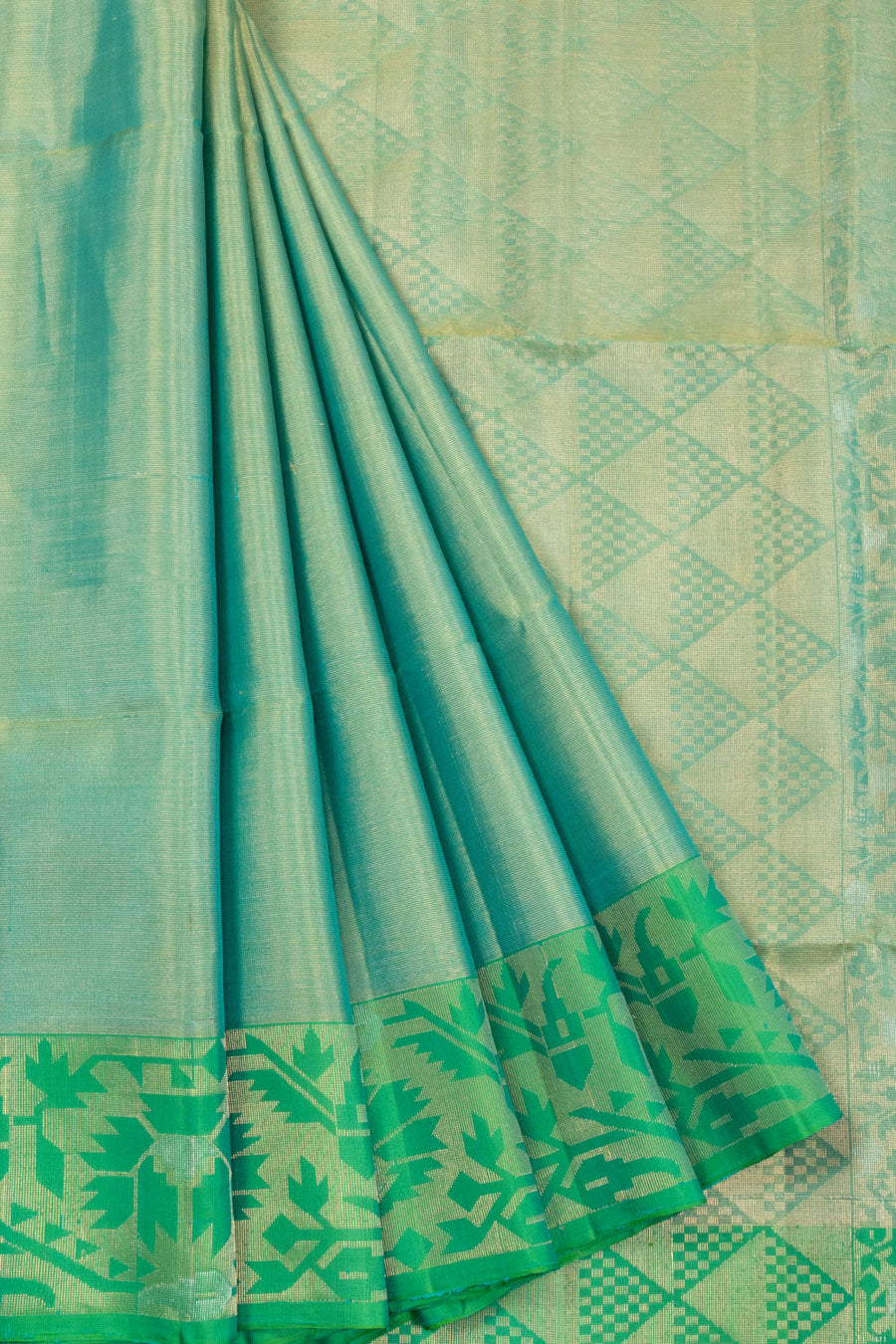 Green Kanjivaram Tissue Soft Silk Saree