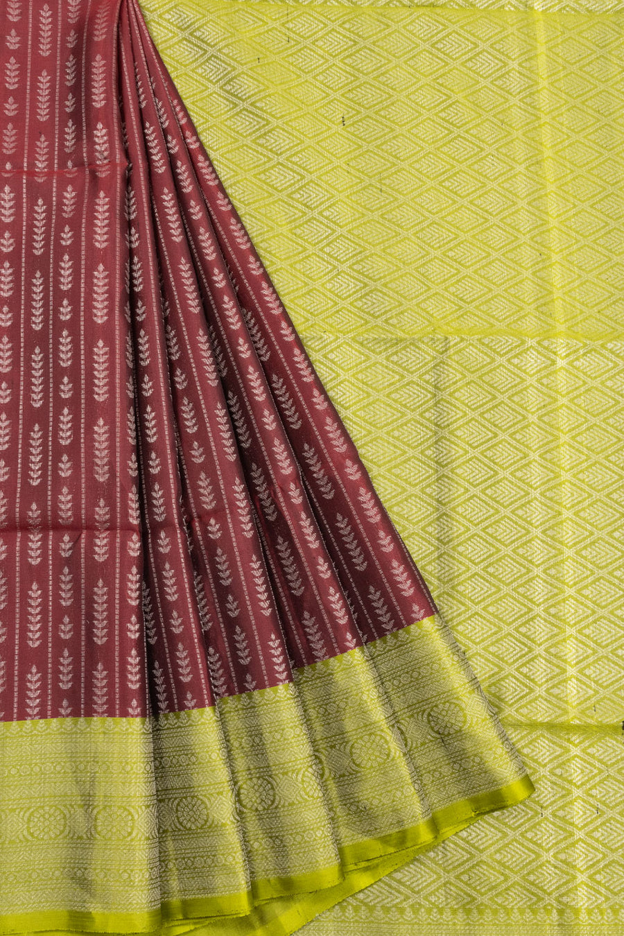 Maroon Kanjivaram Soft Silk Saree