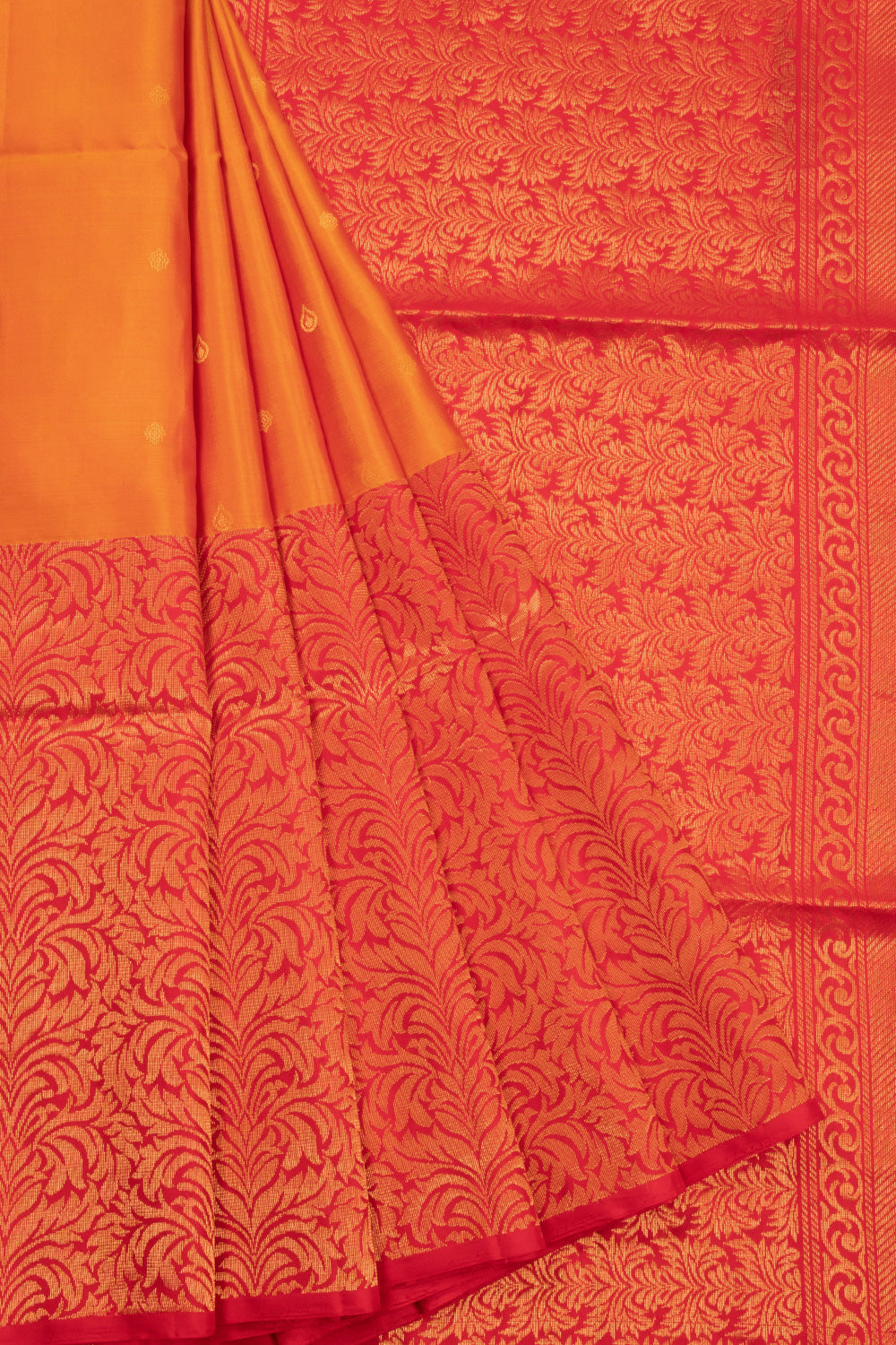 Orange Handloom Kanjivaram Soft Silk Saree 10072781