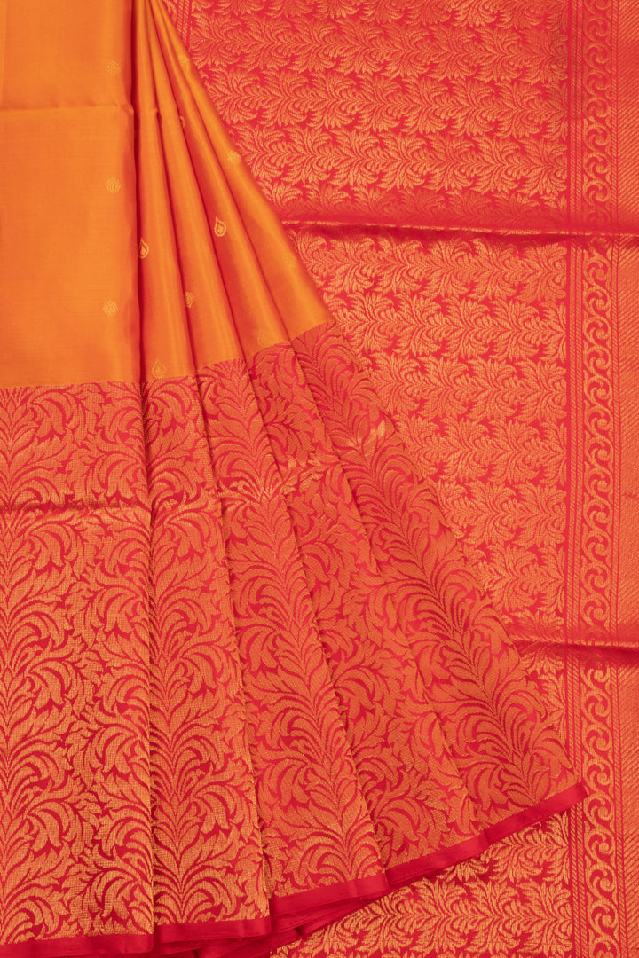 Orange Handloom Kanjivaram Soft Silk Saree 10072781