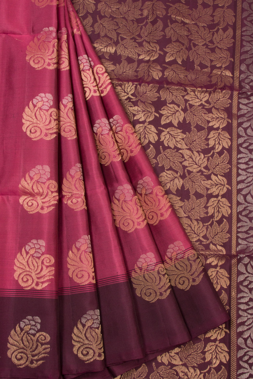 Mauve Handloom Kanjivaram Soft Silk Saree 10073047