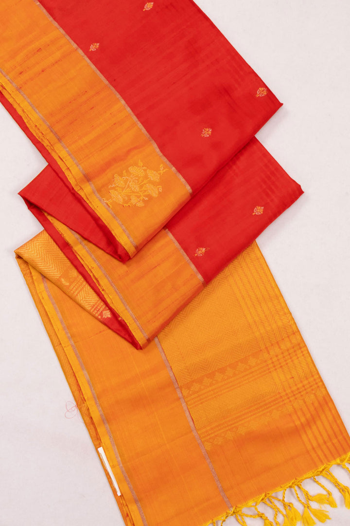 Red Handloom Kanjivaram Soft Silk Saree 10073910