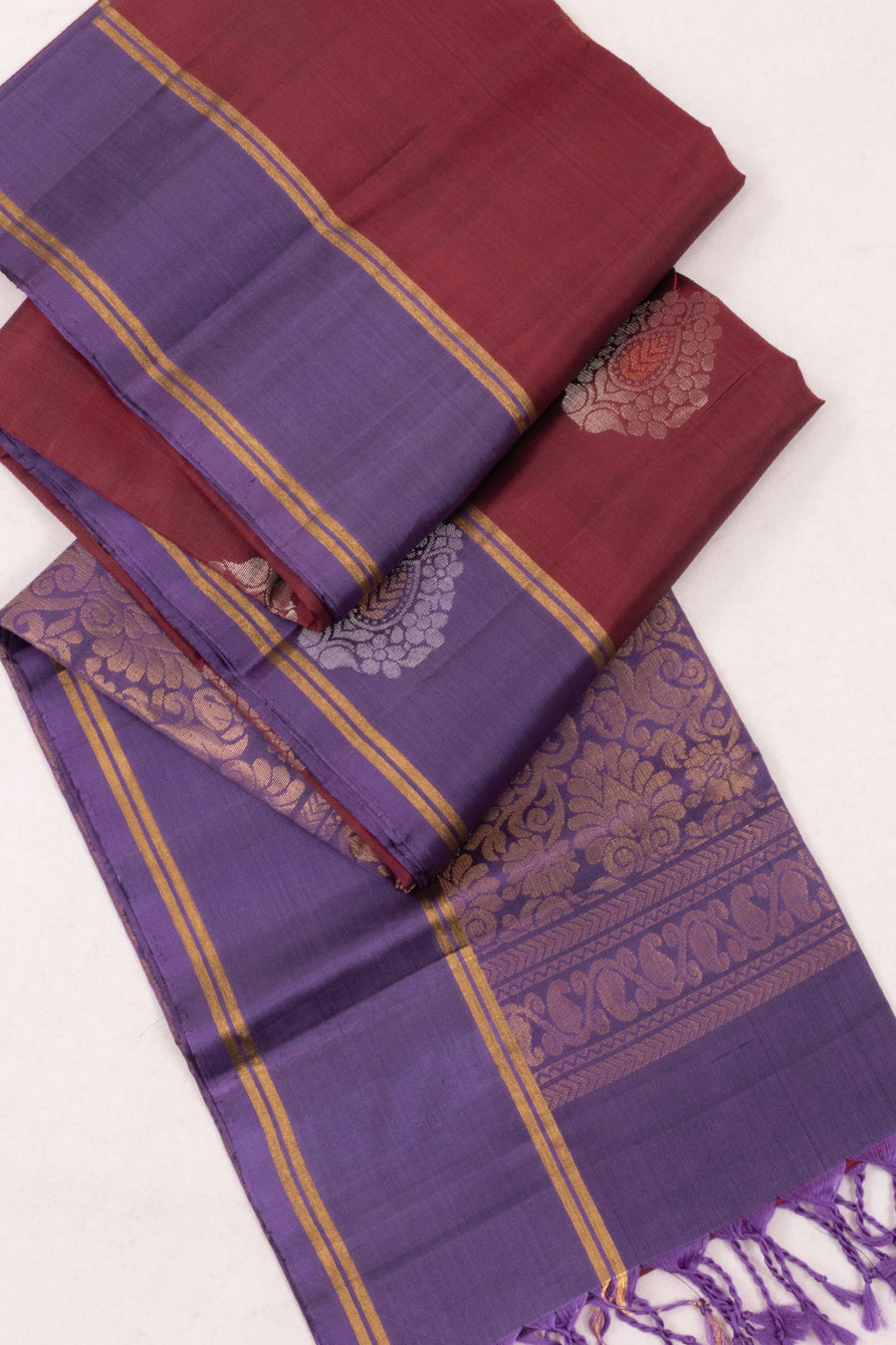 Maroon Handloom Kanjivaram Soft Silk Saree 10073925