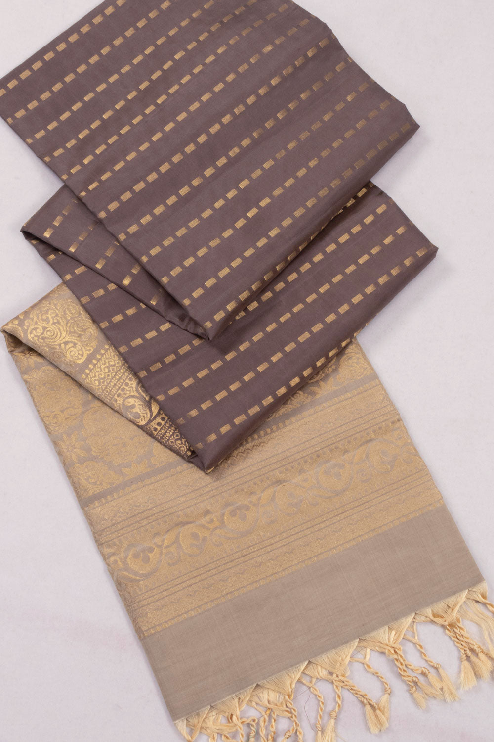 Brown Handloom Kanjivaram Soft Silk Saree 10073932