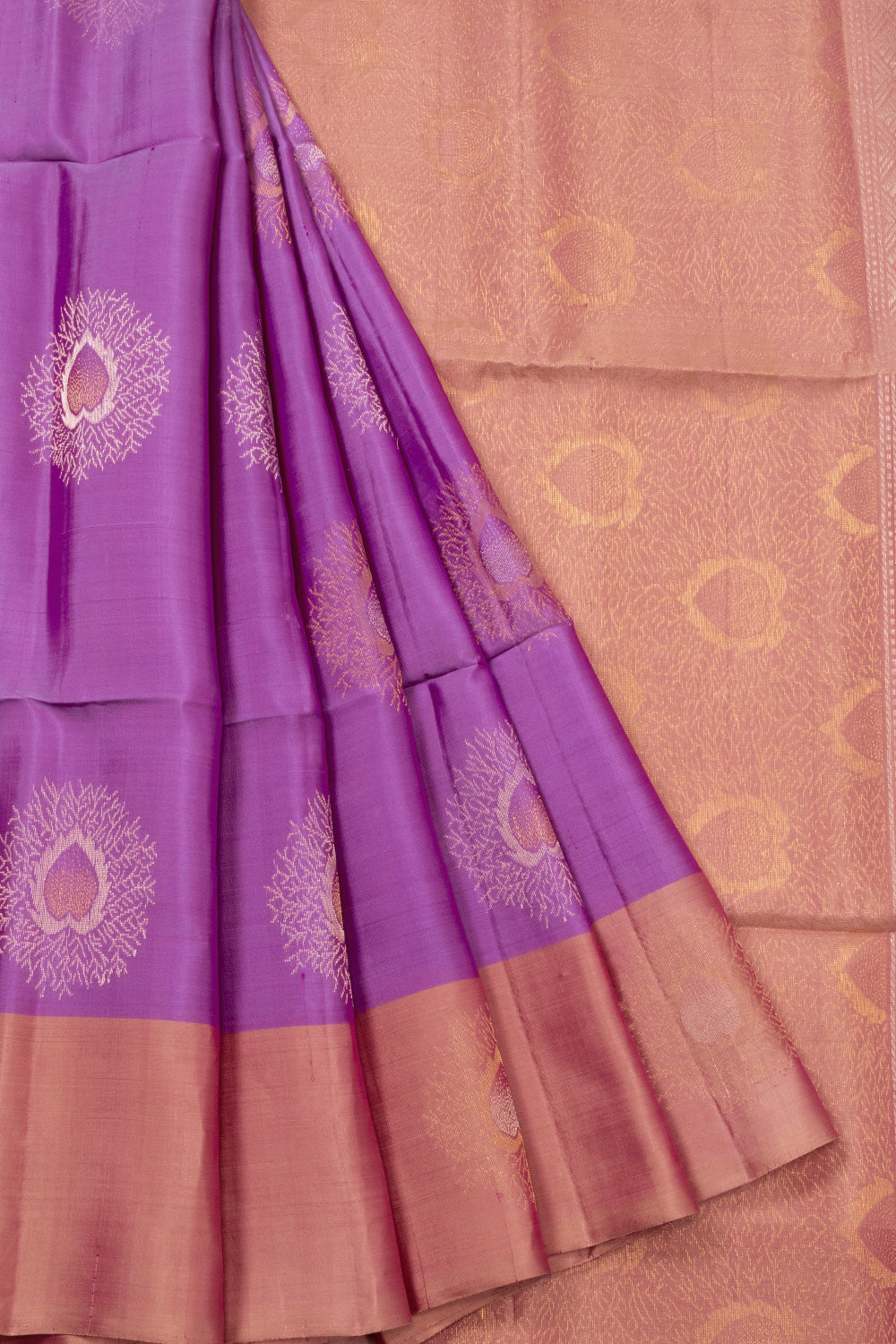 Violet Handloom Kanjivaram Soft Silk Saree 10073200